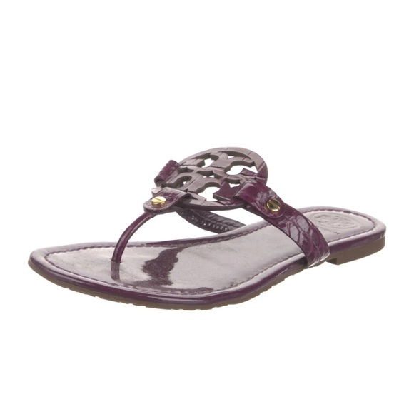 Tory Burch Purple Patent Leather Miller Sandal Size 6 - Picture 1 of 5